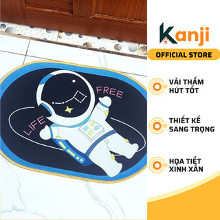Thảm lau chân KANJI chống trơn trượt và thấm nước tốt, Thảm được in nhiều họa tiết con vật xinh xắn, đáng yêu