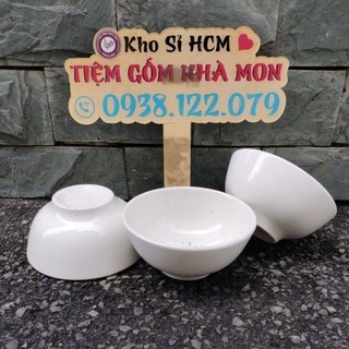 <Video SP 100%> [Sứ-trắng] Tô Bầu Trắng Dày 6inch Cao Cấp