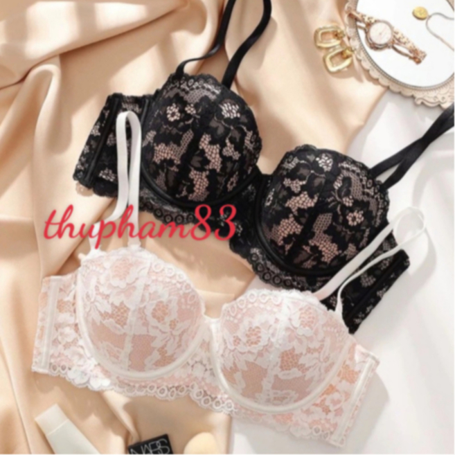 Áo Lót Nữ Ren Hoa Cúp Ngang Có Gọng Đệm Mỏng Mềm Mại Cao Cấp 303