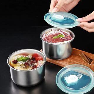 Hộp inox Đựng Thực Phẩm Tròn . hộp đựng inox tròn có nắp đậy bằng inox, hộp ino