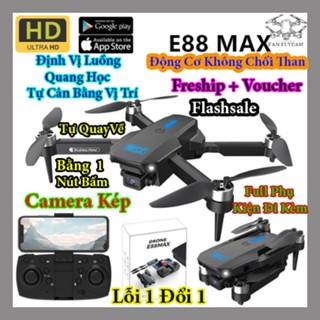  Flycam E88 MAX Camera 4K Kết Nối Wifi Với Điện Thoại Điều Khiển Chụp Ảnh Từ Xa Full HD Động Cơ Không Chổi Than Bền Bỉ 