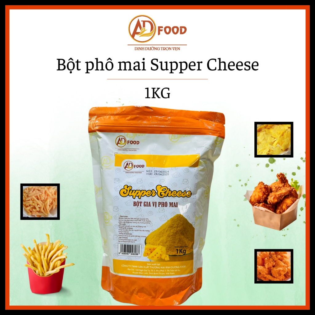 1KG Bột phô mai Supper Cheese vàng