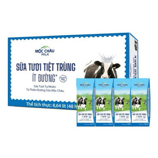 Thùng Sữa Mộc Châu 48 Hộp Có Đường - Ít Đường - Vị Dừa x 180ml