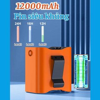 Quạt tích điện mini đa năng kiêm sạc dự phòng, Quạt cầm tay có đèn pin cực trâu dùng đến 12 giờ tặng dây sạc và dây đeo