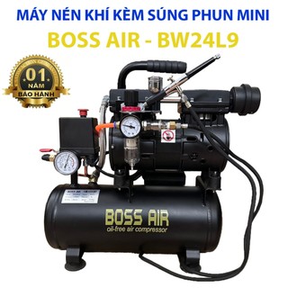  Máy nén khí kèm súng phun sơn airbrush mini chuyên nghiệp Boss Air - BW24L9 