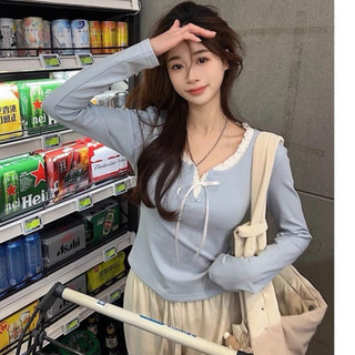 Áo kiểu phối bèo ren cột boong store lula33