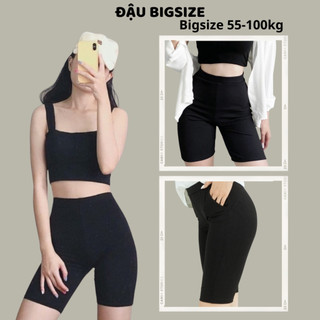 Quần legging Bigsize nữ dáng lửng ôm đùi chất poly mềm mại co giãn dành cho nàng chubby - QOM