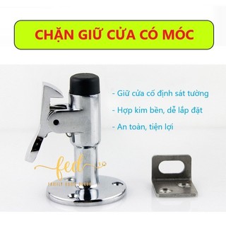Chốt chặn cửa chống va đập dạng móc - Chặn cửa tránh bị gió lùa nhà chung cư - Chốt chặn cửa thông minh