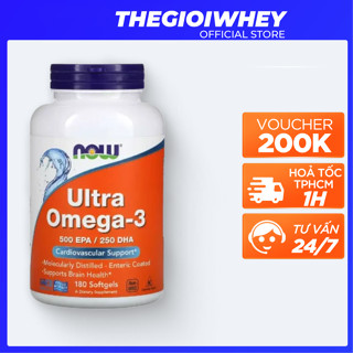Thực Phẩm Bảo Vệ Sức Khoẻ Now Omega 3 Ultra 180 Viên Tăng Cường Đề Kháng Sức Khoẻ Toàn Diện