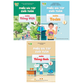 Sách - Combo Phiếu Bài Tập Cuối Tuần Toán - Tiếng Việt - Tiếng Anh Lớp 5 (3 Quyển)