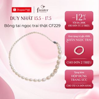 Chuỗi cổ ngọc trai thật, bạc quý kim với thiết kế tinh xảo, thanh lịch - CF229 - Finifer by Hoang Gia Pearl