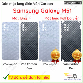Miếng dán mặt lưng và lưng full viền skin vân carbon Samsung Galaxy M51