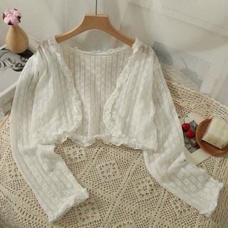 Áo Khoác Kiểu Ren Tay Dài Croptop Xinh Xắn Shop Tiến Linh