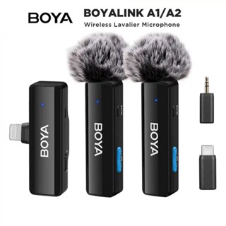  Mic thu âm không dây cài áo BOYALINK A1 A2 cho điện thoại iphone máy ảnh máy quay vlog livetream phỏng vấn asmr 