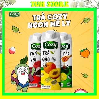 Trà cozy hộp 225ml vị trà tắc mật ong / trà vải / trà đào sả / trà olong xoài-tuh