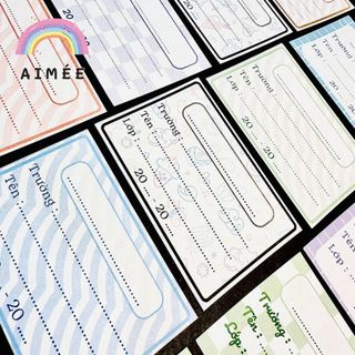32 nhãn vở basic họa tiết đơn giản pastel | Aimee|