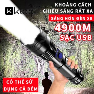 Đèn Pin Siêu Sáng KEEP Đèn Pin Mini Siêu Sáng Đèn Pin Cầm Tay Pin Trâu 5 Chế Độ Chiếu