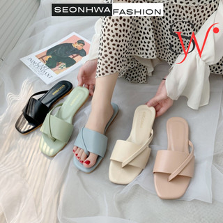 Giày Sandal Xỏ Ngón Đế Phẳng SEONHWA Thời Trang Mùa Hè Phong Cách Roman Cho Nữ G801