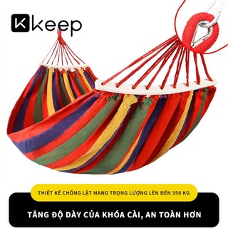 Võng KEEP du lịch dã ngoại ngoài trời Võng 7 màu du lịch tiện lợi Sợi vải đan