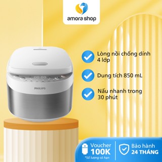 Nồi Cơm Điện Tử Mini PHILIPS HD3170/66 - Dung Tích 850 ml - Công Suất 600W - Bảo Hành 24 Tháng