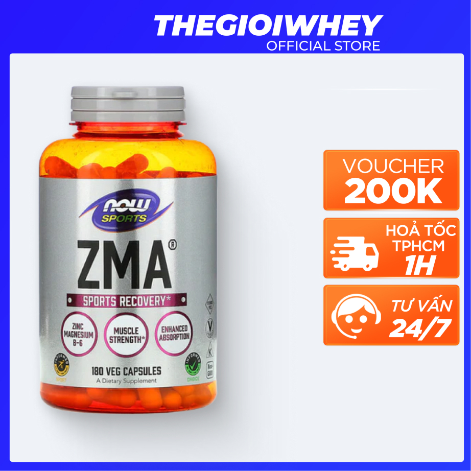 Now ZMA 90 180 Viên uống Vitamin nhập khẩu Mỹ hỗ trợ sinh lý, phục hồi cơ bắp và cải thiện giấc ngủ