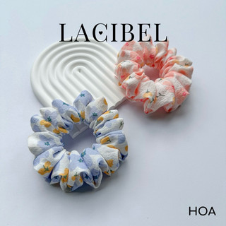 Cột tóc vải LACIBEL scrunchies, dây buộc tóc hoa xinh
