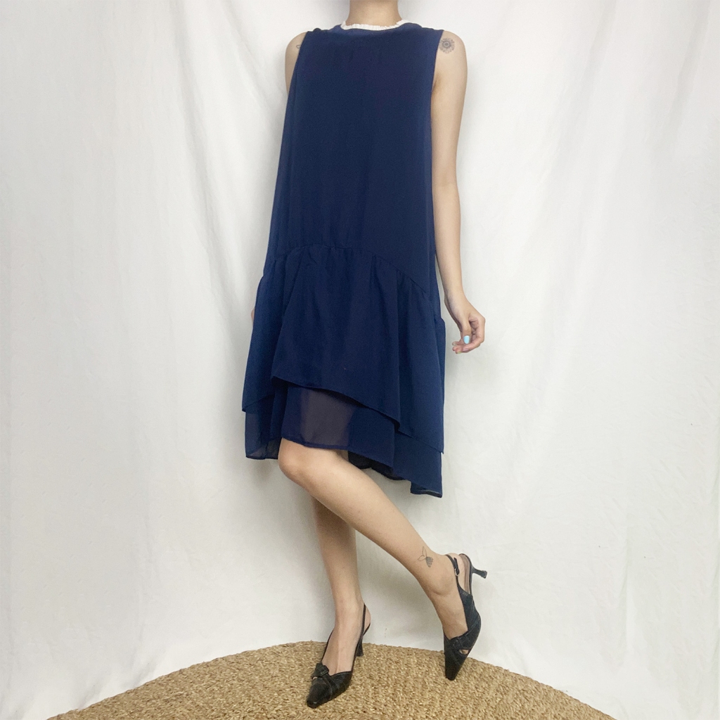 [2Hand] Váy công sở cộc tay cao cổ