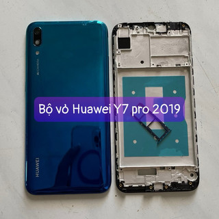 bộ vỏ huawei Y7 pro 2019 ,kèm khay sim,phím,kính camera lắp sẵn