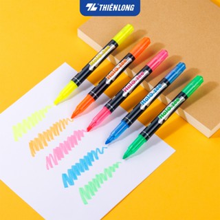 Bút dạ quang Halozee Thiên Long HL-03 - Bút highlight 2 đầu ngòi, màu tươi sáng, phản quang tốt, dùng đánh dấu, ghi chú