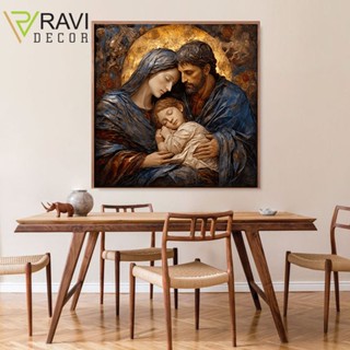 [Kèm đinh] Tranh Công Giáo, Mẹ Maria, Canvas 60x60cm có khung trang trí phòng khách, phòng thờ