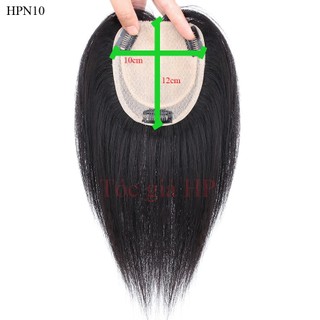 Tóc giả nữ siêu da đầu bản to che toàn bộ đỉnh đầu, móc tay, làm từ tóc thật