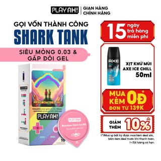 Bao Cao Su PlayAh Rainbow Gel 003 Hộp 10 size 52mm siêu mỏng, nhiều gel