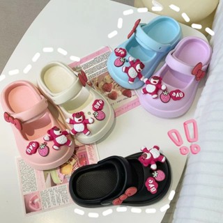 Dép Sục Cho Bé Gái Bế Bế, Giày Quai Hậu Trẻ Em Bệt Lười Sandal Xăng Đan Nhẹ Êm Chống Trơn Trượt Lolita Gấu dâu Bye