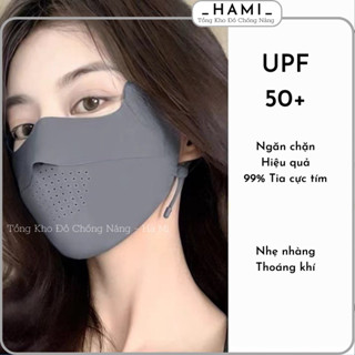 Khẩu trang chống nắng, vải lụa MỎNG LỖ chống tia UV 98% khẩu trang nam nữ đều thích hợp có nút chỉnh quai đeo Cao Cấp
