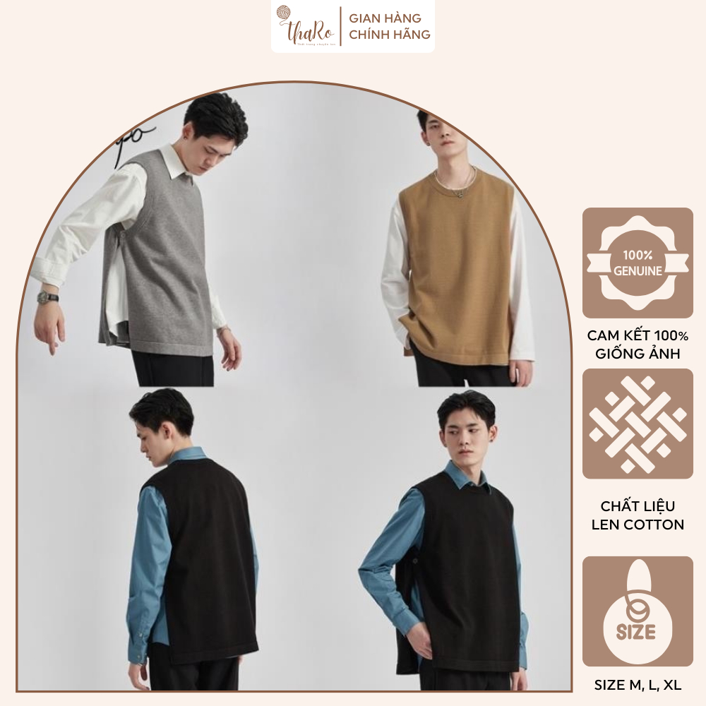 Áo gile len lông thỏ mềm mịn cao cấp, Áo gile nam thiết kế hiện đại nhiều màu phong cách Hàn Quốc