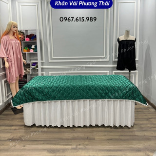 Tấm phủ giường lụa trần bông cho giường spa, thẩm mỹ, kt 110*220cm