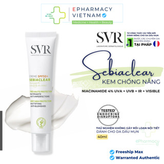 Kem Chống Nắng SVR Sebiaclear Creme SPF50+ Dành Cho Da Dầu Mụn Nhạy Cảm 40ml