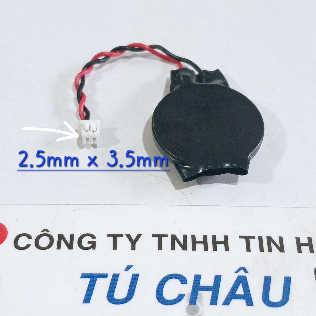 Pin Cmos 2032, CR2032, CR2032W - 3V / Dây 2 sợi 2 lổ, Đầu cắm: 2.5mm x 3.5mm