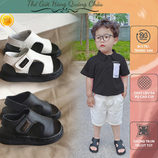 Dép sandal bé trai, sandal quai hậu cho bé da pu mềm - hàng quảng châu