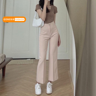 Quần tây baggy nữ ống đứng dáng dài Goness cạp cao vải vintex nhiều màu phong cách Hàn Quốc