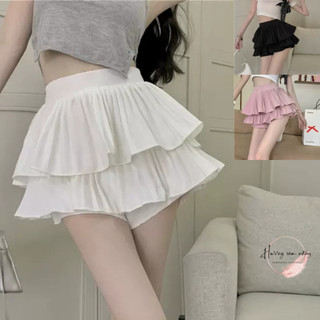 [🍑HOT🍑]Chân váy 2 tầng dập ly von lụa siêu xinh