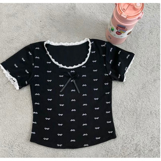 Áo Thun Nữ , Áo Babytee Phối Ren