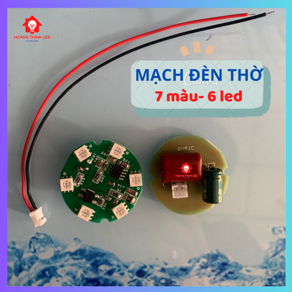 Bo mạch led đèn thờ đổi màu- mạch 7 màu - 6 led - mạch led đổi màu, bóng đèn ban thờ tự động đổi màu