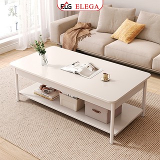 Bàn trà sofa 2 tầng phong cách mới chủ đạo màu trắng gố MDF thương hiệu ELEGA - GM137