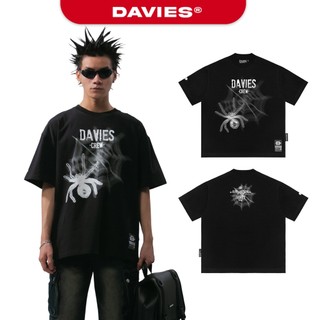 Áo thun local brand nam nữ DAVIES form rộng tay lỡ màu đen Spider I D34-T2