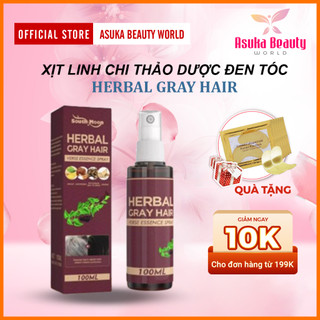  Xịt Đen Tóc Herbal Tinh Chất Linh Chi Đen Tóc Herbal Herbal Gray Hair Serum Phủ Bạc Làm Đen Tóc An Toàn 100Ml 