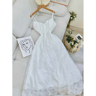 ĐẦM MAXI REN HOA TRÒN 2S