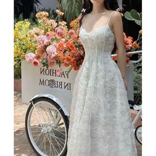 ĐẦM MAXI REN HOA TRÒN 2S
