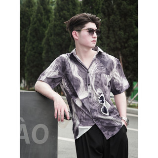 Áo Sơ Mi Nam Tay Ngắn Họa Tiết Đi Biển Form Ragular fit Cộc Tay SMN01 Menswear Nam