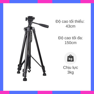 GIÁ ĐỠ TRIPOD 3366 CAO 140CM, TAY XOAY NÂNG TRỤ